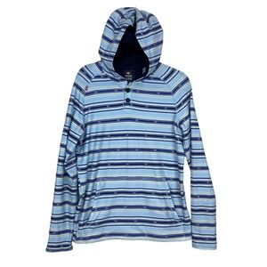 Rhone Men's Hooded Henley Long Sleeve Small Striped Shirt Endless Sun Collection